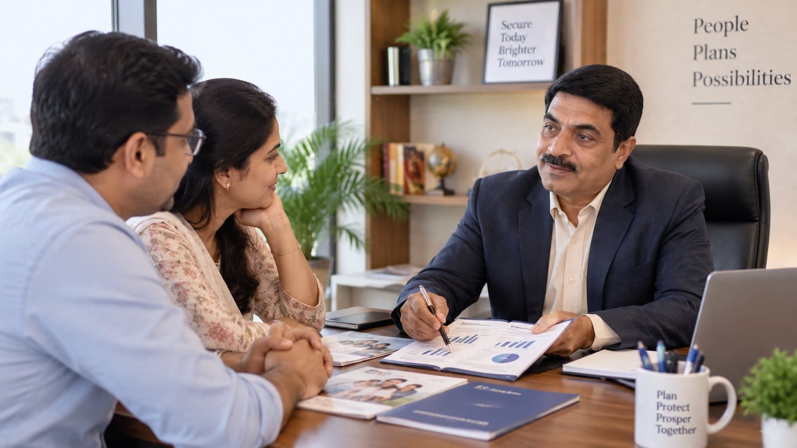 Atul Rana discussing insurance planning with a client